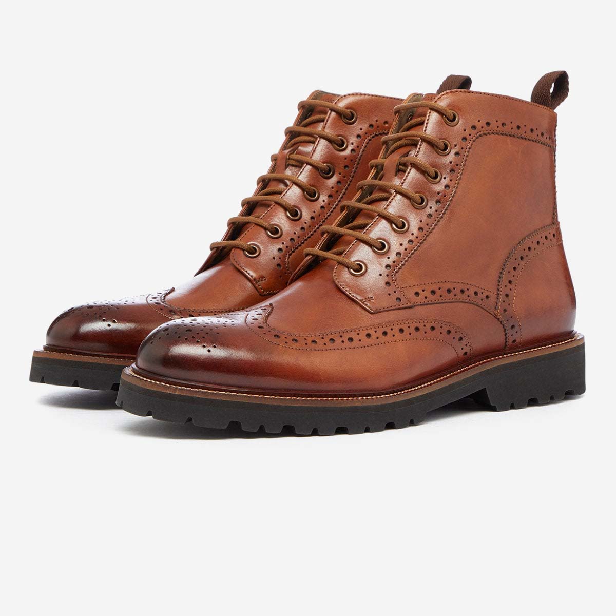 Milbrook Tan Leather Brogue Boot Men's Boots Oliver Sweeney
