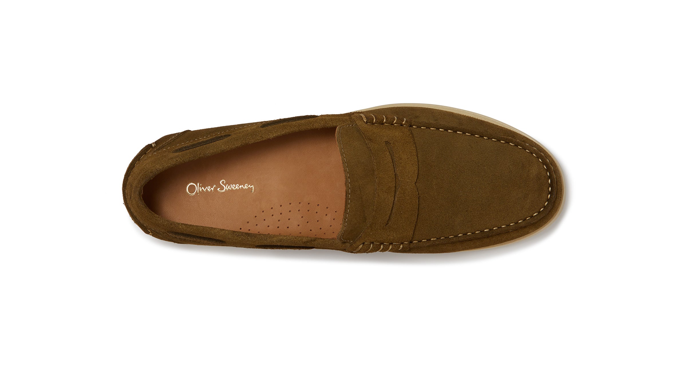 Menorca Khaki Suede Moccasin Loafers Men's Shoes Oliver Sweeney