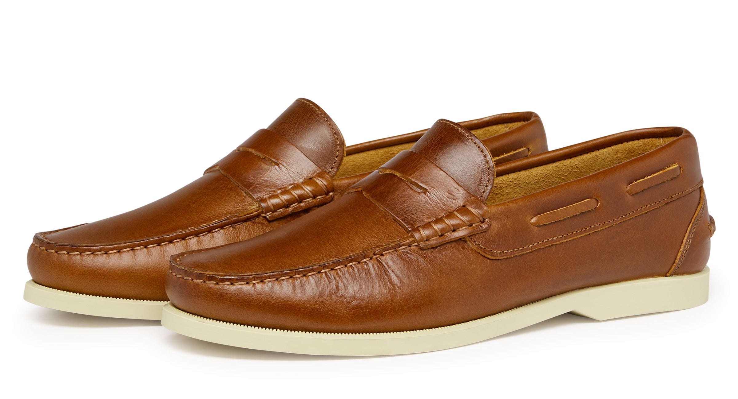 Footwear Upper Construction Moccasin Menorca Tan Leather Moccasin