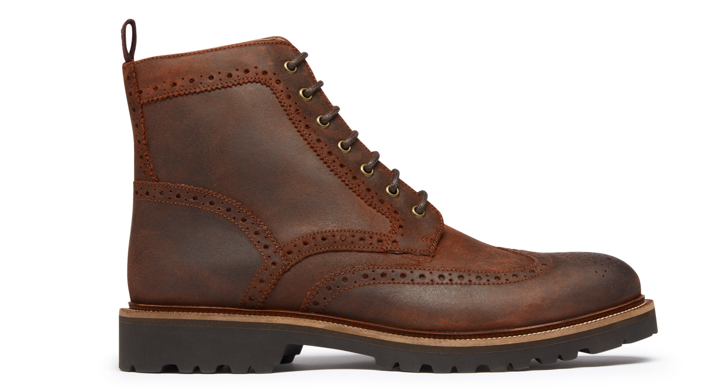 Milbrook Brown Leather Brogue Boots Men's Boots Oliver Sweeney