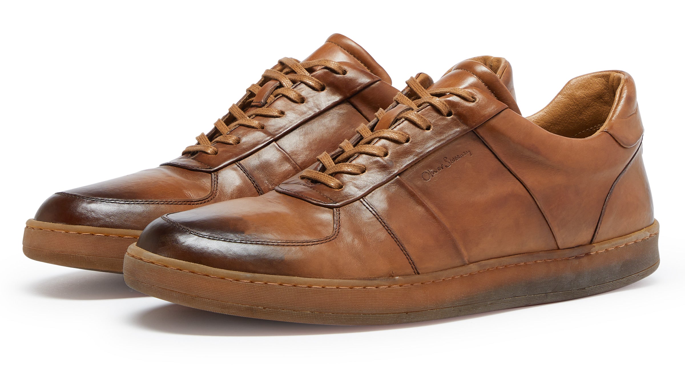 Noto Dark Tan Men's Leather Trainers Oliver Sweeney