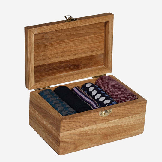 Solid Oak Sock Box