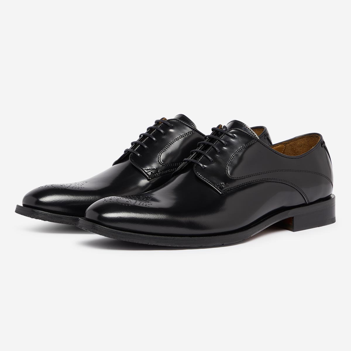 Povoa Black | Men's Leather Derby Shoes| Oliver Sweeney
