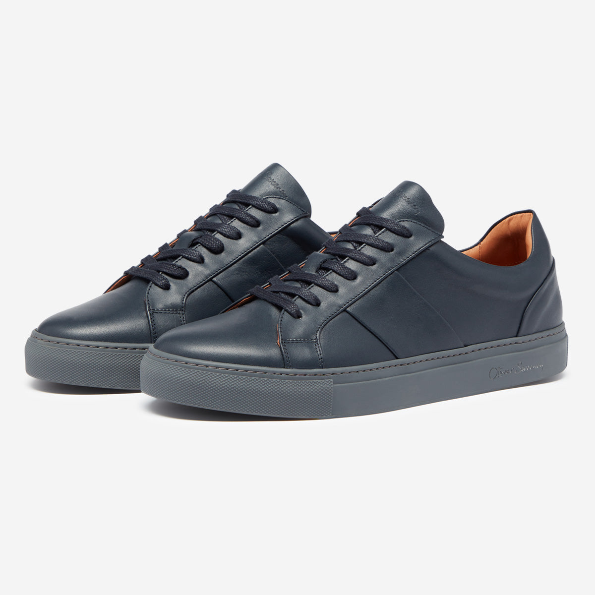 Quintos Navy | Leather Cupsole Trainers | Men's Trainers | Oliver Sweeney