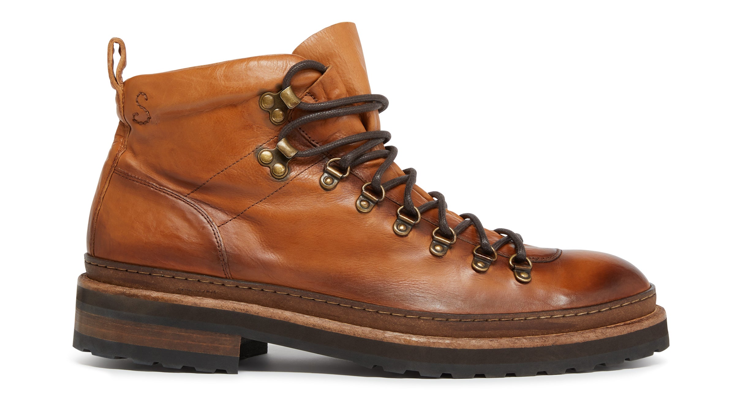 Scarpone Dark Tan Leather Hiker Boots Men's Boots Oliver Sweeney