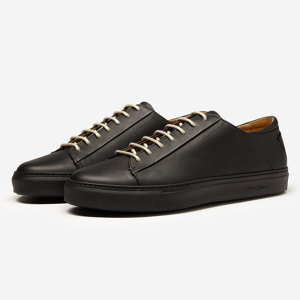 Sirolo Nero | Leather Cupsole Trainers | Men's Trainers | Oliver Sweeney