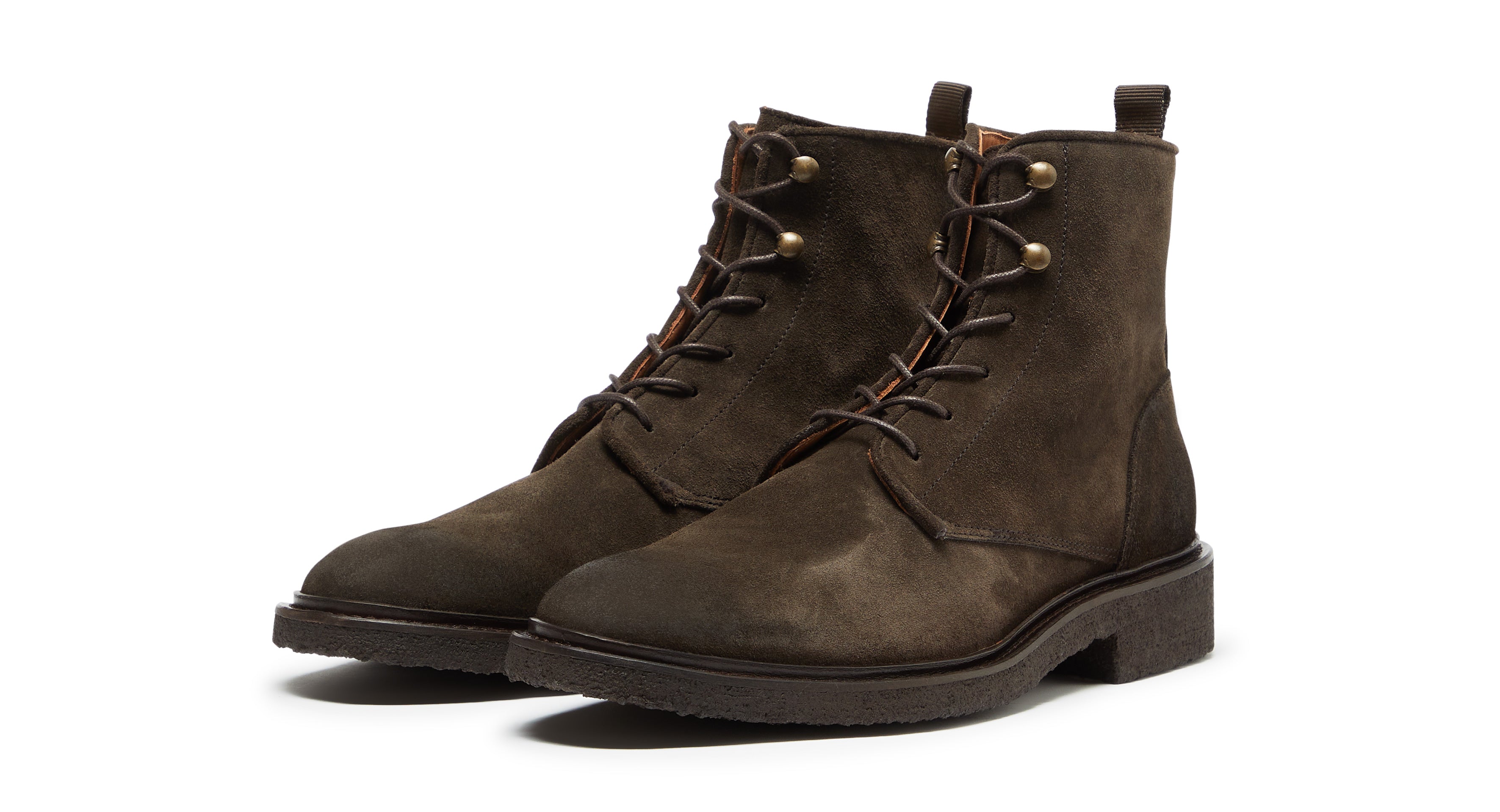 Santiago Khaki Calf Suede Derby Boots Men s Boots Oliver Sweeney