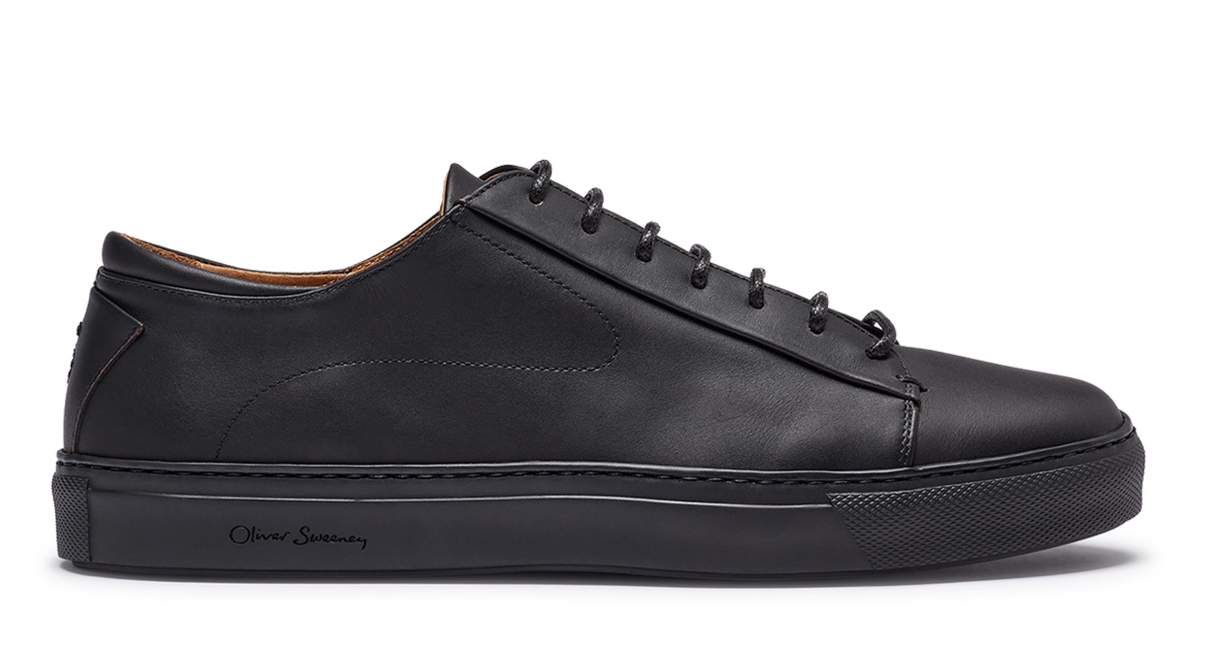 all black leather trainers mens
