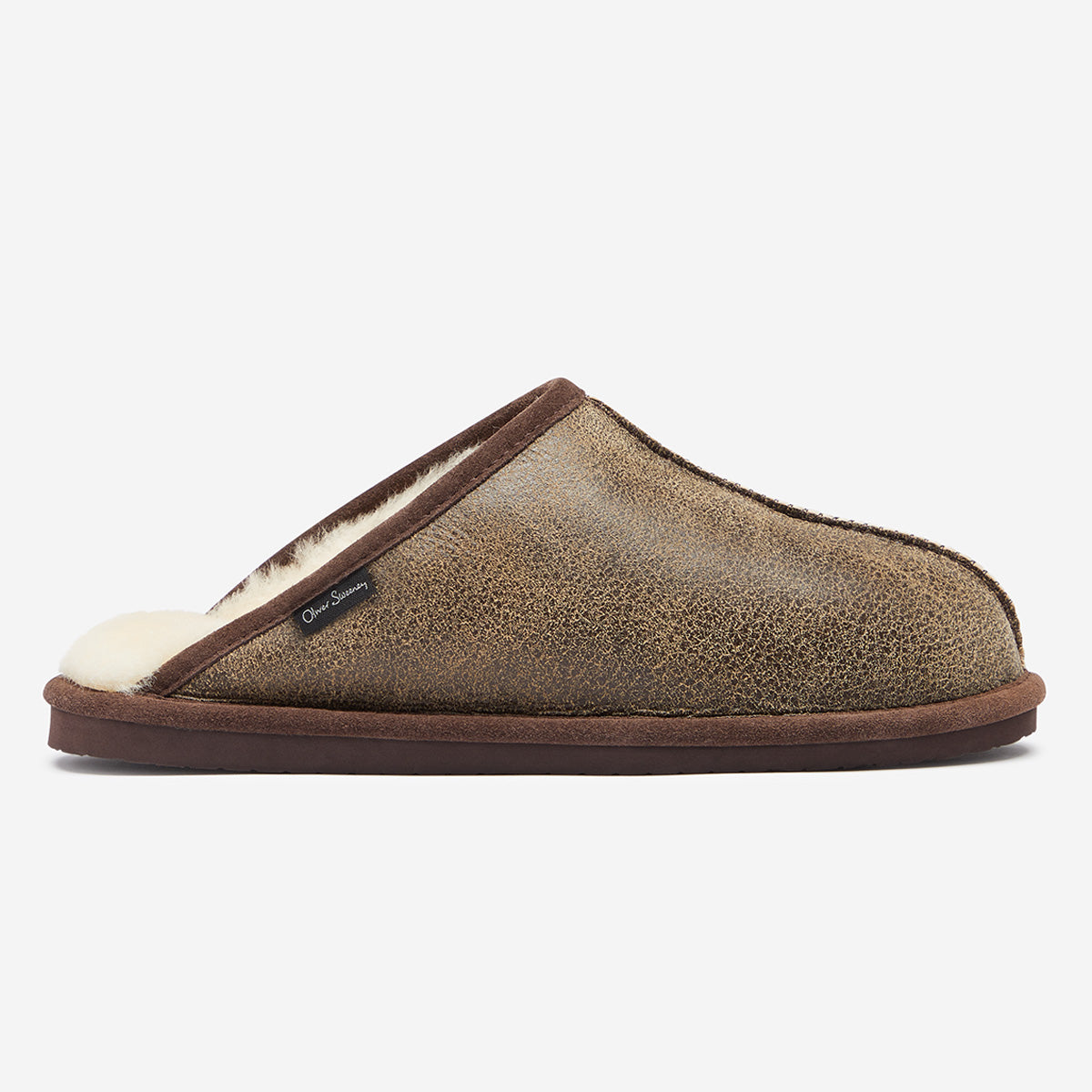 Ashcombe Brown Slipper Men's Leather Slippers Oliver Sweeney
