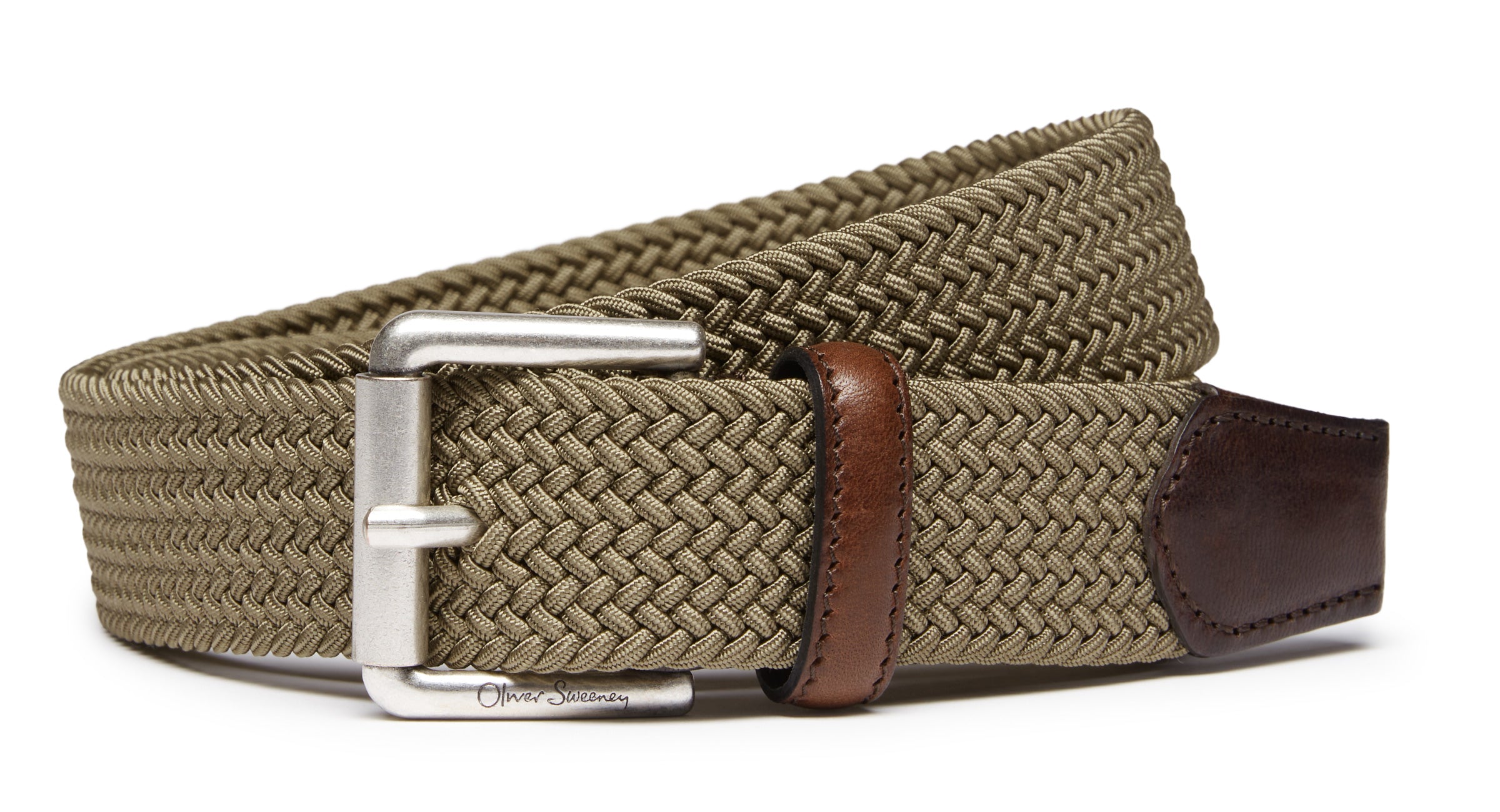 Sorico Taupe Woven Belt Men's Belts Oliver Sweeney