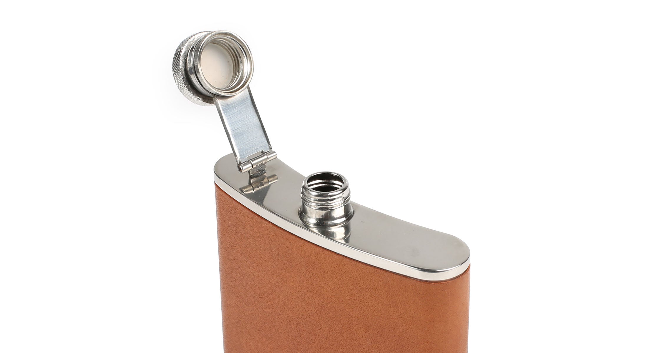 Maxam® 8oz Stainless Steel Flask With Black Wrap - View #7