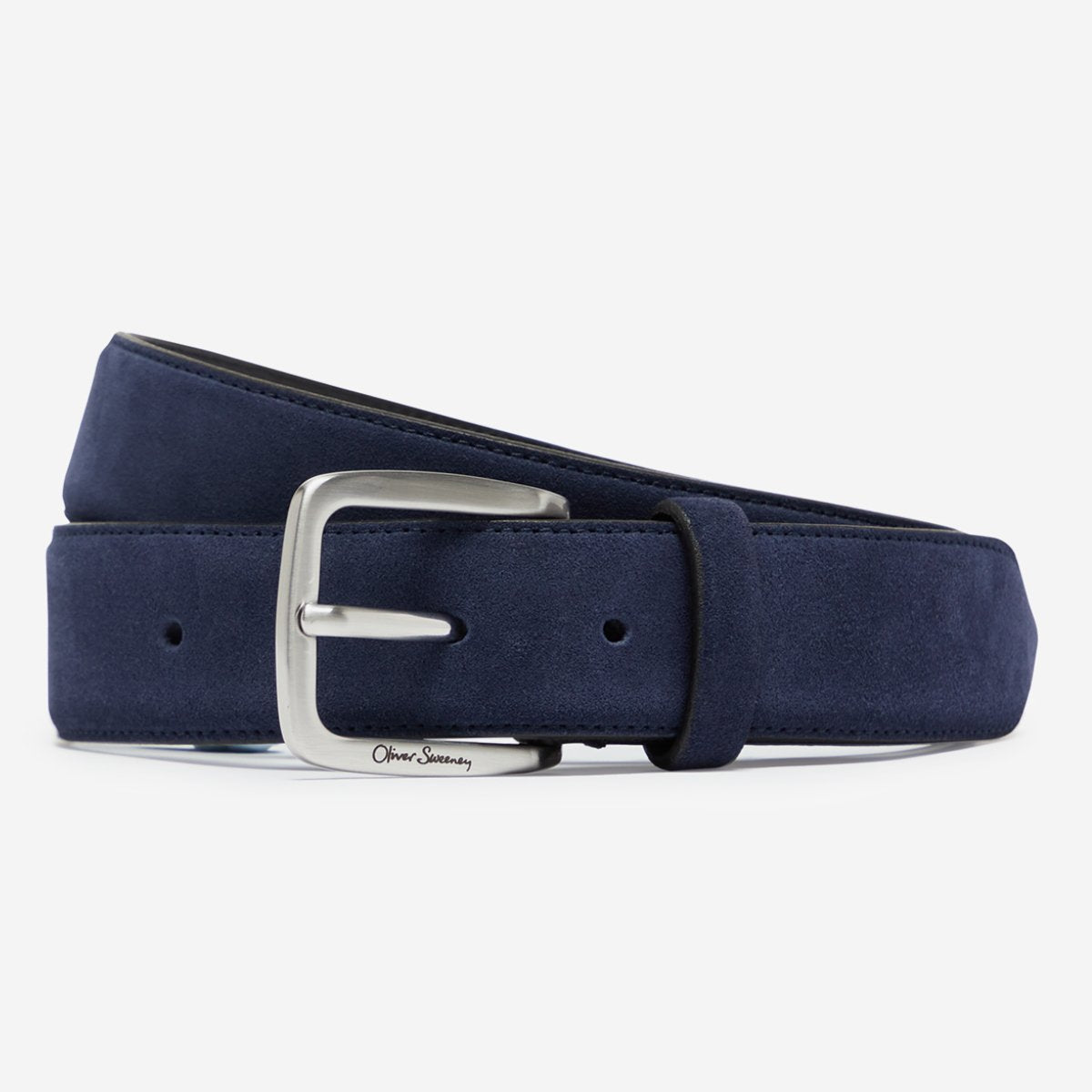 Treviolo Navy Suede Belt | Oliver Sweeney