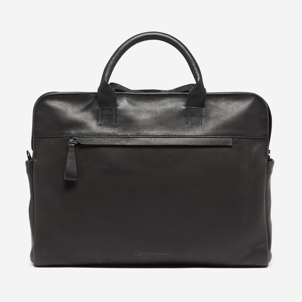 Cranstall Black | Calf Leather Briefcase | Oliver Sweeney