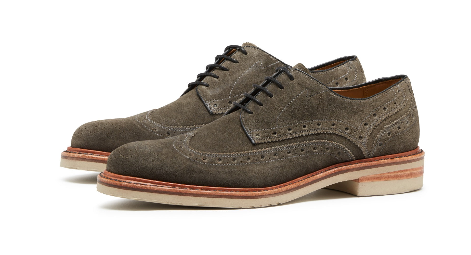 Brown Mens Grey Brogues Stogumber Grey Brogues| Oliver Sweeney